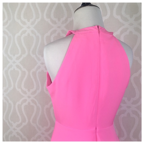 Rose Pink Lace Up Flare Dress - Picture 6 of 8